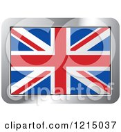 Poster, Art Print Of Uk Flag And Silver Frame Icon
