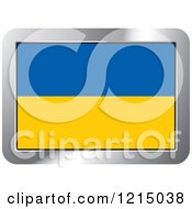 Poster, Art Print Of Ukraine Flag And Silver Frame Icon
