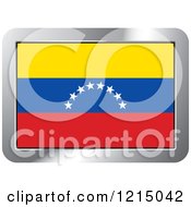 Clipart Of A Venezuela Flag And Silver Frame Icon Royalty Free Vector Illustration