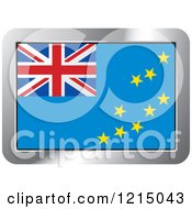 Poster, Art Print Of Tuvalu Flag And Silver Frame Icon