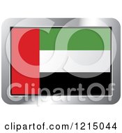 Clipart Of A UAE Flag And Silver Frame Icon Royalty Free Vector Illustration by Lal Perera
