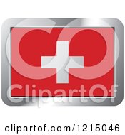Clipart Of A Switzerland Flag And Silver Frame Icon Royalty Free Vector Illustration