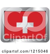 Poster, Art Print Of Switzerland Flag And Silver Frame Icon