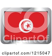 Clipart Of A Tunisia Flag And Silver Frame Icon Royalty Free Vector Illustration