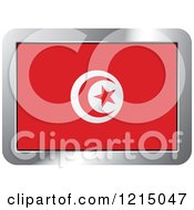 Poster, Art Print Of Tunisia Flag And Silver Frame Icon