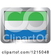 Clipart Of A Sierra Leone Flag And Silver Frame Icon Royalty Free Vector Illustration