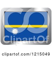 Clipart Of A Nauru Flag And Silver Frame Icon Royalty Free Vector Illustration