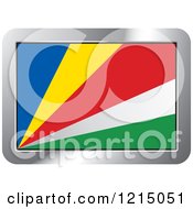 Poster, Art Print Of Seychelles Flag And Silver Frame Icon