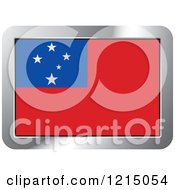 Clipart Of A Samoa Flag And Silver Frame Icon Royalty Free Vector Illustration
