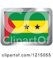Clipart Of A Sao Tome And Principe Flag And Silver Frame Icon Royalty Free Vector Illustration