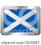 Clipart Of A Scotland Flag And Silver Frame Icon Royalty Free Vector Illustration