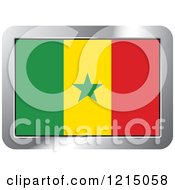 Clipart Of A Senegal Flag And Silver Frame Icon Royalty Free Vector Illustration