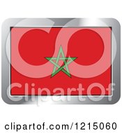 Clipart Of A Morocco Flag And Silver Frame Icon Royalty Free Vector Illustration