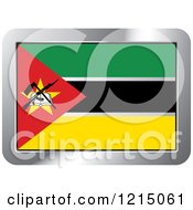 Clipart Of A Mozambique Flag And Silver Frame Icon Royalty Free Vector Illustration