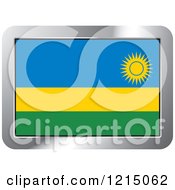 Clipart Of A Rwanda Flag And Silver Frame Icon Royalty Free Vector Illustration