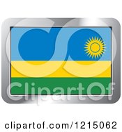 Poster, Art Print Of Rwanda Flag And Silver Frame Icon