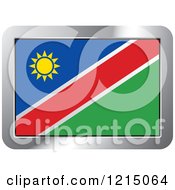 Poster, Art Print Of Namibia Flag And Silver Frame Icon