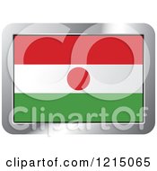 Clipart Of A Niger Flag And Silver Frame Icon Royalty Free Vector Illustration