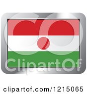 Poster, Art Print Of Niger Flag And Silver Frame Icon