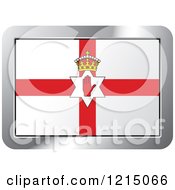 Clipart Of A Northern Ireland Flag And Silver Frame Icon Royalty Free Vector Illustration