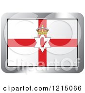 Poster, Art Print Of Northern Ireland Flag And Silver Frame Icon