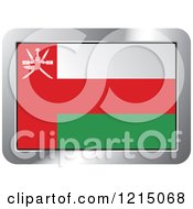 Clipart Of An Oman Flag And Silver Frame Icon Royalty Free Vector Illustration