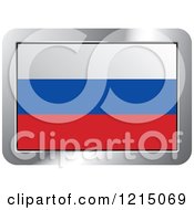 Clipart Of A Russia Flag And Silver Frame Icon Royalty Free Vector Illustration