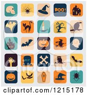 Poster, Art Print Of Halloween App Icons On Gray