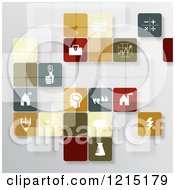 Poster, Art Print Of Transparent App Icons And Tiles On Gray