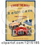 Clipart Of Distressed Race Cars And Text Royalty Free Vector Illustration by Eugene