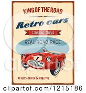 Clipart Of A Distressed Race Car And Text Royalty Free Vector Illustration