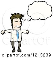 Cartoon Of A Business Man Thinking Royalty Free Vector Illustration by lineartestpilot