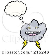 Cartoon Of A Stormy Cloud Thinking Royalty Free Vector Illustration