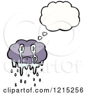 Cartoon Of A Stormy Cloud Thinking Royalty Free Vector Illustration