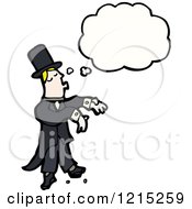 Cartoon Of A Magician Thinking Royalty Free Vector Illustration by lineartestpilot
