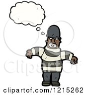 Cartoon Of A Burgler Thinking Royalty Free Vector Illustration
