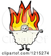 Cartoon Of A Ghost Skull Royalty Free Vector Illustration
