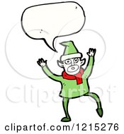 Cartoon Of A Speaking Elf Royalty Free Vector Illustration