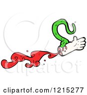 Cartoon Of A Snake Biting A Dismembered Hand Royalty Free Vector Illustration