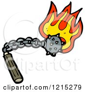 Cartoon Of A Flaming Mace Royalty Free Vector Illustration