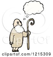 Cartoon Of An Old Man Thinking Royalty Free Vector Illustration by lineartestpilot
