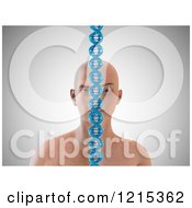 Clipart Of A 3d Person Split By Gender With A Heredity DNA Strand Royalty Free Illustration by Mopic