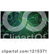 Clipart Of 3d Bacteria With Multiple Flagella In Green Royalty Free Illustration