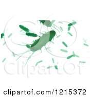 Poster, Art Print Of 3d Green Bacteria With Multiple Flagella