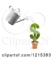 Poster, Art Print Of 3d Watering Can Pouring Over A Dollar Symbol Investment Plant