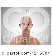 Poster, Art Print Of 3d Person Split By Gender With A Cut Line Guide