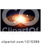 Clipart Of A 3d Birth Of A Solar System Protoplanetary Disk Royalty Free Illustration
