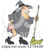 Clipart Of A Witch Lifting Her Dress And Farting Royalty Free Vector Illustration by djart