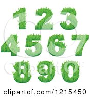 Poster, Art Print Of Green Grassy Numbers