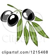 Poster, Art Print Of Black Olives With Leaves 5